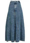 Our Legacy Rebel Panelled Frayed Maxi Skirt In Blue