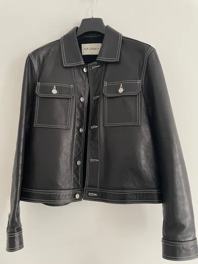Pre-owned Our Legacy Reversed Stitched Leather Jacket Workshop Sample In Black