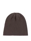 Our Legacy Ribbed Stretch Beanie Hat Boston In Brown