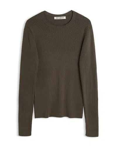 Our Legacy Ribbed Crewneck Sweater In Gray