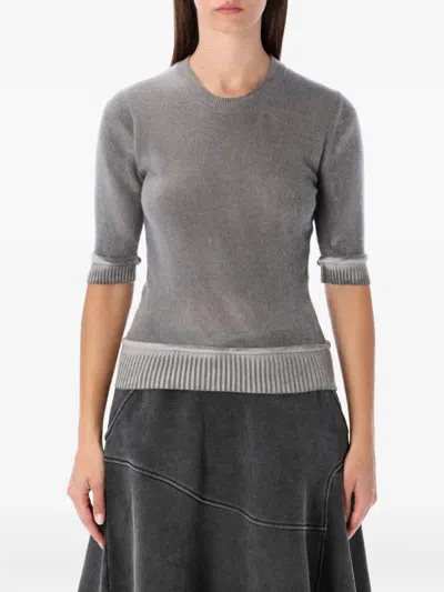 Our Legacy Chic Merino Wool T-shirt For Women In Gray