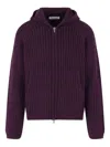 Our Legacy Long-sleeved Zip-up Cardigan In Purple
