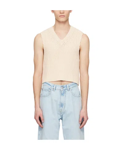 Our Legacy Ribbed-knit Cropped Vest In White
