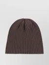Our Legacy Ribbed Stretch Beanie Hat Boston In Brown