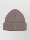 Our Legacy Ribbed Merino Wool Cap With Folded Cuff In Brown