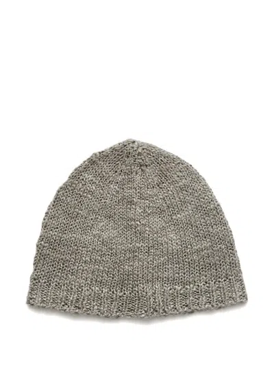 Our Legacy Ribbed-trim Beanie Hat In Gray