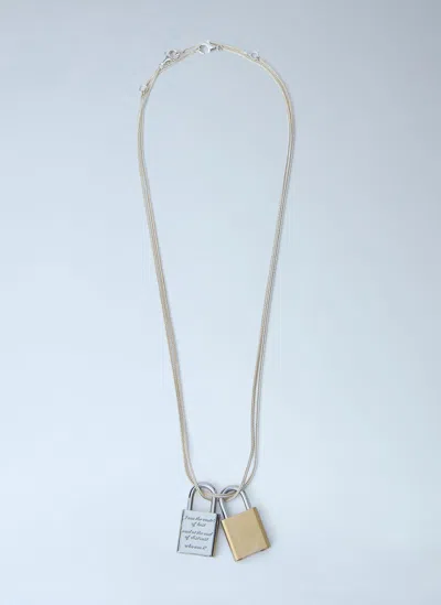 Our Legacy Riddle Padlock-pendants Chain Necklace In Purple