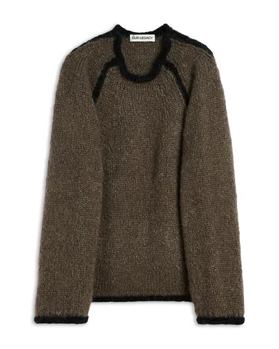 Our Legacy Rider Relaxed Fit Crewneck Sweater In Green