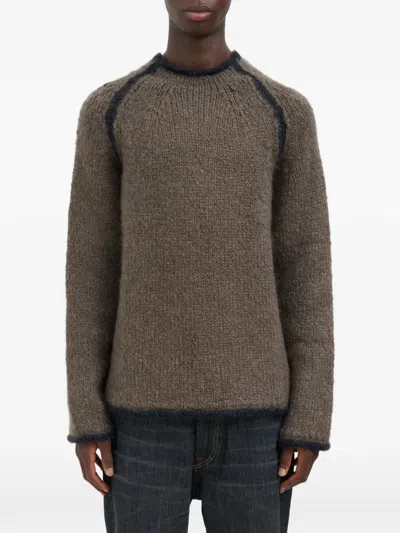 Our Legacy Rider Round-neck Raglan-sleeve Sweater In Gray