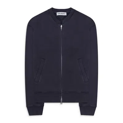 Our Legacy Rift Zip Sweatshirt Grey In Blue