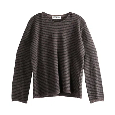 Pre-owned Our Legacy Rigid Popover Shirt 'dirt Stripe' | Brown | Men's Size 46