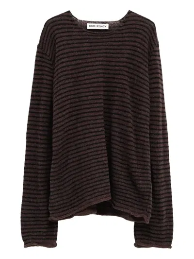 Our Legacy Rigid Striped-pattern Sweater In Brown