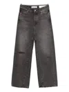 Our Legacy Distressed Wide-leg Jeans With Faded Black Wash In Gray