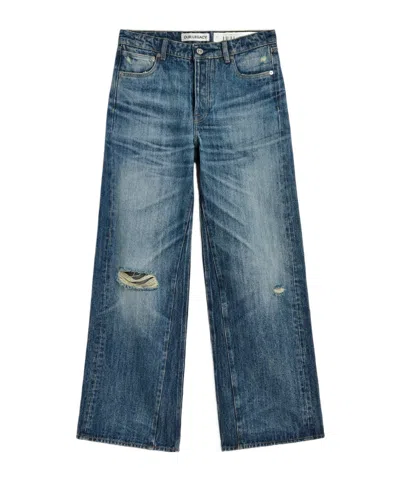 Our Legacy Ripped-detail Trousers In Blue