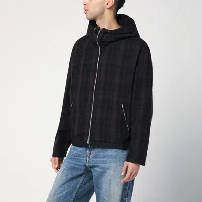 OUR LEGACY RIVIERA BLACK/BROWN JACKET WITH CHECK PATTERN