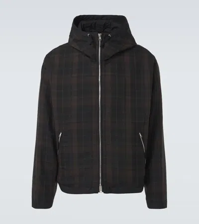 Our Legacy Riviera Checked Shell Hooded Jacket In Black