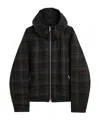 Our Legacy Riviera Checked Shell Hooded Jacket In Black