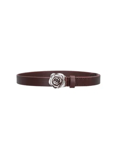 Our Legacy Rose Buckle Leather Belt In Brown