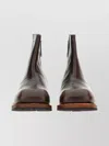 Our Legacy Round Toe Ankle Boots With Stacked Heel In Brown