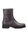Our Legacy Rounded Toe Brown Leather Camion Boots In Brown