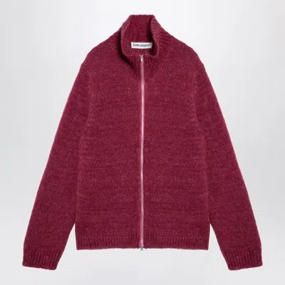 OUR LEGACY OUR LEGACY  RUBY-COLOURED ZIPPED CARDIGAN