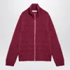 Our Legacy Neck Cardigan With Zipper And Fun In Burgundy
