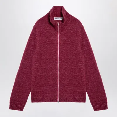 OUR LEGACY OUR LEGACY RUBY-COLOURED ZIPPED CARDIGAN MEN