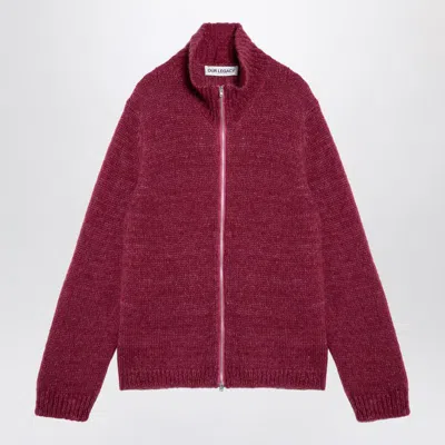 OUR LEGACY OUR LEGACY RUBY-COLOURED ZIPPED CARDIGAN