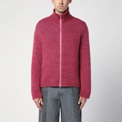 OUR LEGACY OUR LEGACY RUBY-COLOURED ZIPPED CARDIGAN