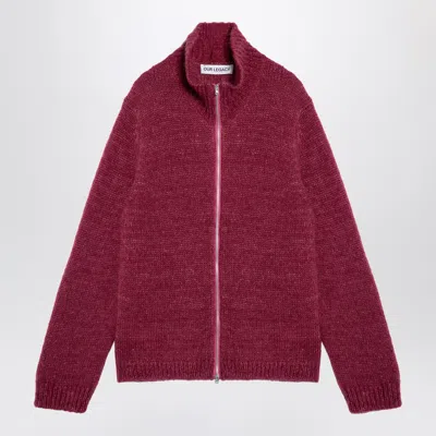 OUR LEGACY OUR LEGACY RUBY COLOURED ZIPPED CARDIGAN