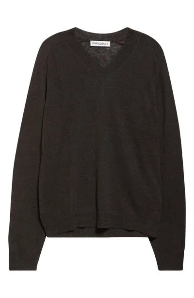 Our Legacy Rue V-neck Sweater In Nori Green