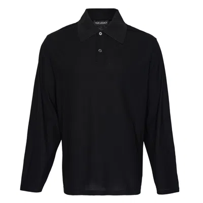 Our Legacy Rugby Long Sleeve Polo In Black
