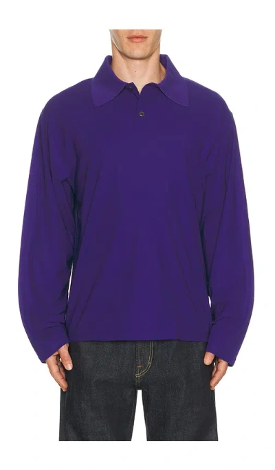 Our Legacy Rugby Longsleeve Polo In Purple
