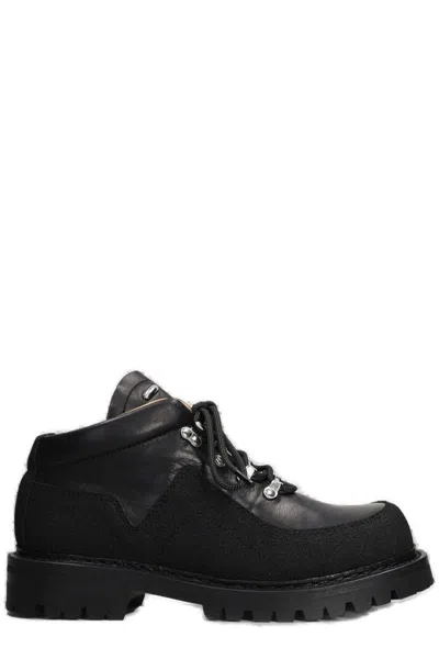 OUR LEGACY RUGGED BLACK COWHIDE LEATHER BOOTS WITH VIBRAM OUTSOLE