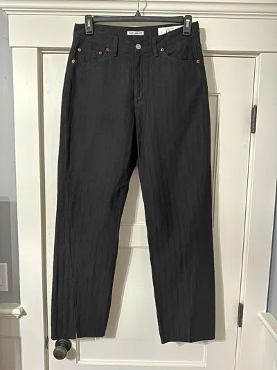 Pre-owned Our Legacy Sabot Cut Overdyed Herringbone Striped Trouser In Black