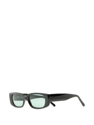 Our Legacy Samhain Rectangle-frame Sunglasses In Black