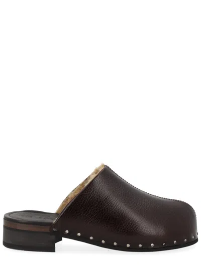 Our Legacy Flat Sole Sandals Round Toe Studs In Brown