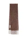 Our Legacy Checkered Fringed Rectangular Scarf Soft Texture In Brown