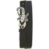 Our Legacy Scorpion Buckle Leather Belt In Oily Black Leather
