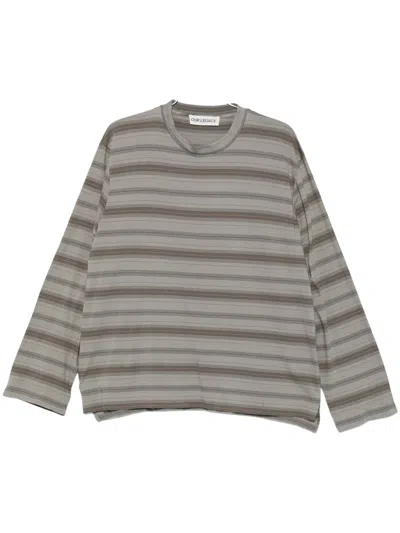 Our Legacy Mens Specture Stripe Pinstripe Oversized Cotton T-shirt In Neutral