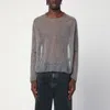 Our Legacy Semi-transparent Grey Sweater In Silk Blend In Grey