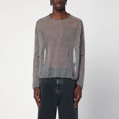 Our Legacy Semi-transparent Grey Sweater In Silk Blend In Gray