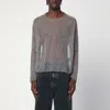 Our Legacy Semi-transparent Grey Sweater In Silk Blend In Gray