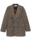 Our Legacy Sharp Blazer In Tobacco Delave Linen