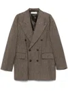 Our Legacy Sharp Blazer In Tobacco Delave Linen