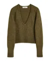 Our Legacy Cropped Brown Knitted Sweater In Green