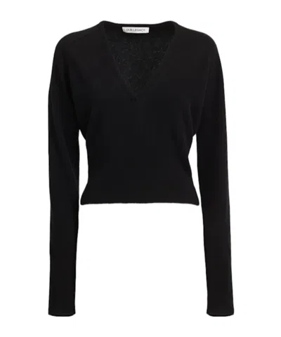 Our Legacy Sharp Knit V-neck Sweater In Black
