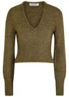 Our Legacy Sharp Wool And Silk-blend Jumper In Green