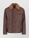 Our Legacy Shearling Collar Front Pockets Jacket In Brown