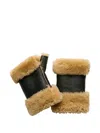 Our Legacy Shearling Gloves In Brown